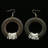 Mi Amore Dangle-Earrings Brown/White