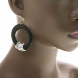 Mi Amore Dangle-Earrings Brown/White