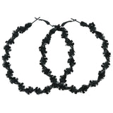 Black Metal Hoop-Earrings