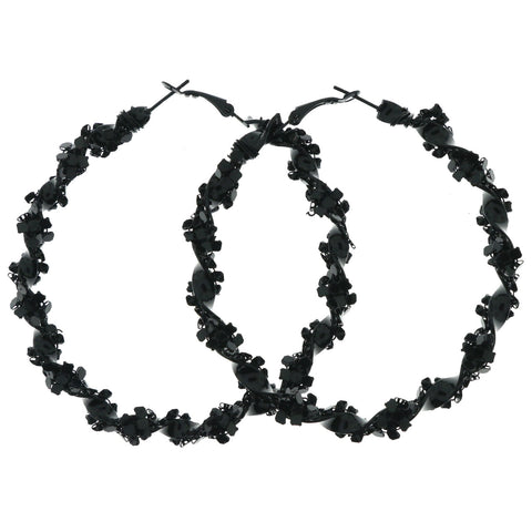 Black Metal Hoop-Earrings
