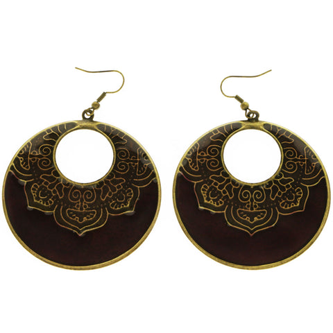 Mi Amore Dangle-Earrings Purple/Copper-Tone