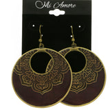 Mi Amore Dangle-Earrings Purple/Copper-Tone