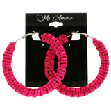 Mi Amore Hoop-Dangle-Earrings Pink & Silver-Tone