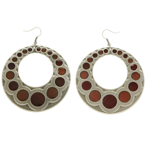 Mi Amore Dangle-Earrings Silver-Tone/Brown