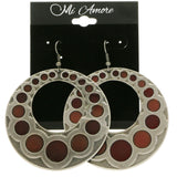 Mi Amore Dangle-Earrings Silver-Tone/Brown