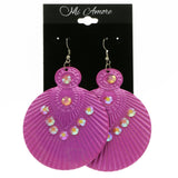 Mi Amore Dangle-Earrings Purple/Silver-Tone