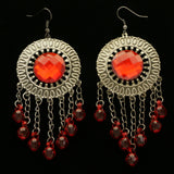 Mi Amore Drop-Dangle-Earrings Red/Silver-Tone