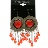 Mi Amore Drop-Dangle-Earrings Red/Silver-Tone