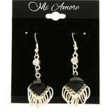 Mi Amore Drop-Dangle-Earrings Silver-Tone/Black