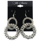 Silver-Tone Metal Dangle-Earrings
