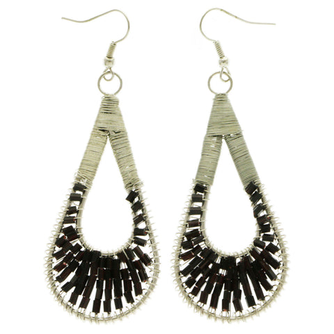 Mi Amore Dangle-Earrings Silver-Tone/Black