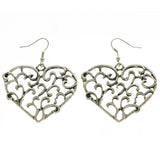 Mi Amore Heart Dangle-Earrings Silver-Tone