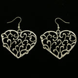 Mi Amore Heart Dangle-Earrings Silver-Tone