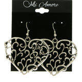 Mi Amore Heart Dangle-Earrings Silver-Tone