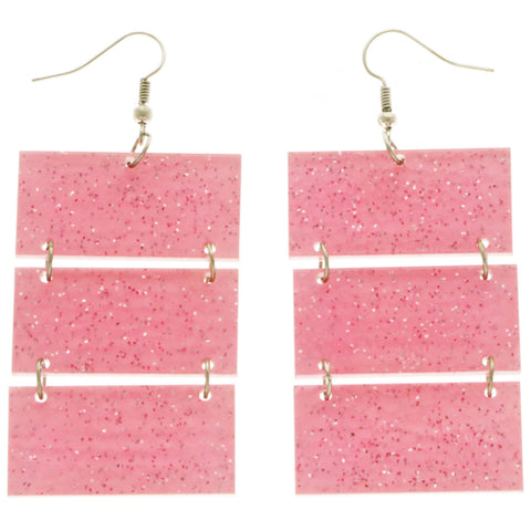 Mi Amore Drop-Dangle-Earrings Pink/Silver-Tone