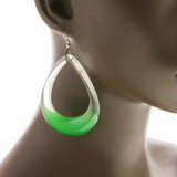Mi Amore Dangle-Earrings Green/Silver-Tone