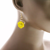 Mi Amore Flower Dangle-Earrings Yellow/Gold-Tone