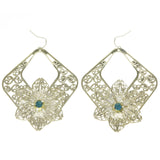 Mi Amore Flower Dangle-Earrings Silver-Tone/Blue