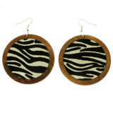 Mi Amore Black Stripe Dangle-Earrings Brown/Silver-Tone