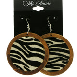 Mi Amore Black Stripe Dangle-Earrings Brown/Silver-Tone