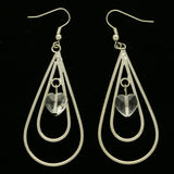 Mi Amore Heart Dangle-Earrings Silver-Tone