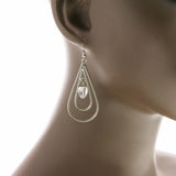 Mi Amore Heart Dangle-Earrings Silver-Tone