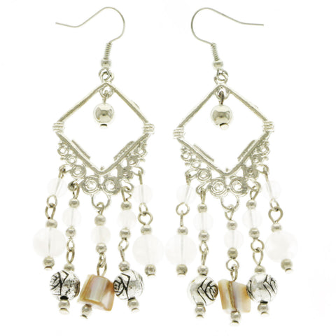 Mi Amore Drop-Dangle-Earrings Silver-Tone/Brown