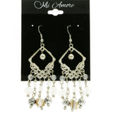 Mi Amore Drop-Dangle-Earrings Silver-Tone/Brown