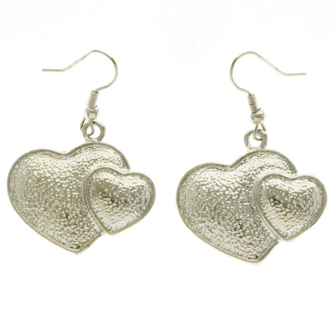 Mi Amore Heart Dangle-Earrings Silver-Tone