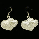 Mi Amore Heart Dangle-Earrings Silver-Tone