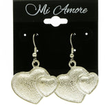 Mi Amore Heart Dangle-Earrings Silver-Tone