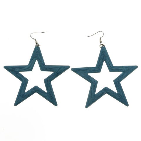 MiAmore Star Dangle-Earrings Silver-Tone/Blue
