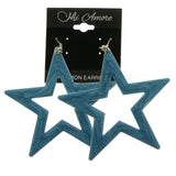 MiAmore Star Dangle-Earrings Silver-Tone/Blue