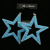 MiAmore Star Dangle-Earrings Silver-Tone/Blue