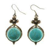 MiAmore Flower Dangle-Earrings Dark-Silver/Blue