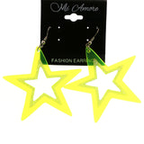 MiAmore Star Dangle-Earrings Silver-Tone/Green