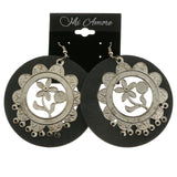 MiAmore Flower Dangle-Earrings Silver-Tone/Gray