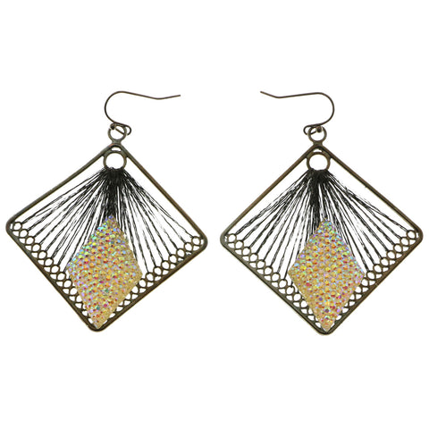 MiAmore Dangle-Earrings Dark-Silver/White