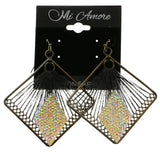 MiAmore Dangle-Earrings Dark-Silver/White