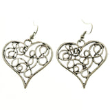 Mi Amore Heart Dangle-Earrings Silver-Tone