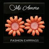 Mi Amore Flower Post-Earrings Gold-Tone/Pink