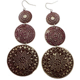 Mi Amore Purple Red Dangle-Earrings Silver-Tone & Red