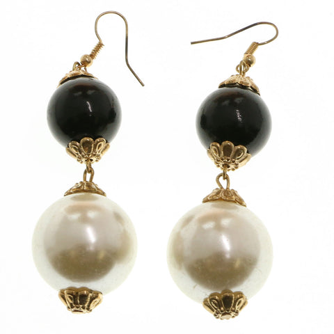 Mi Amore Dangle-Earrings Gold-Tone/White