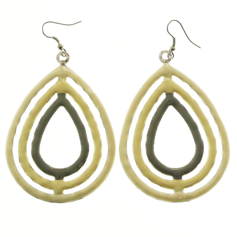 Mi Amore Dangle-Earrings Silver-Tone/White