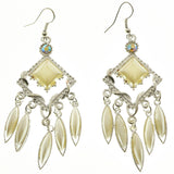 Mi Amore Dangle-Earrings Silver-Tone/White