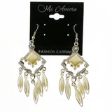 Mi Amore Dangle-Earrings Silver-Tone/White