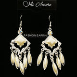 Mi Amore Dangle-Earrings Silver-Tone/White