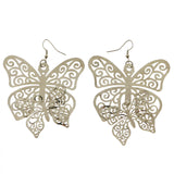 Mi Amore Butterfly Dangle-Earrings Silver-Tone