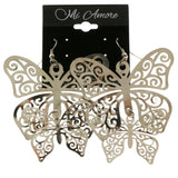 Mi Amore Butterfly Dangle-Earrings Silver-Tone