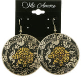 Mi Amore Flower Dangle-Earrings Silver-Tone/Gold-Tone